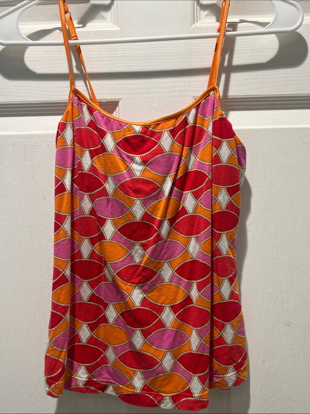 Victoria's Secret Pink Orange Red Retro Print Sleep Tank